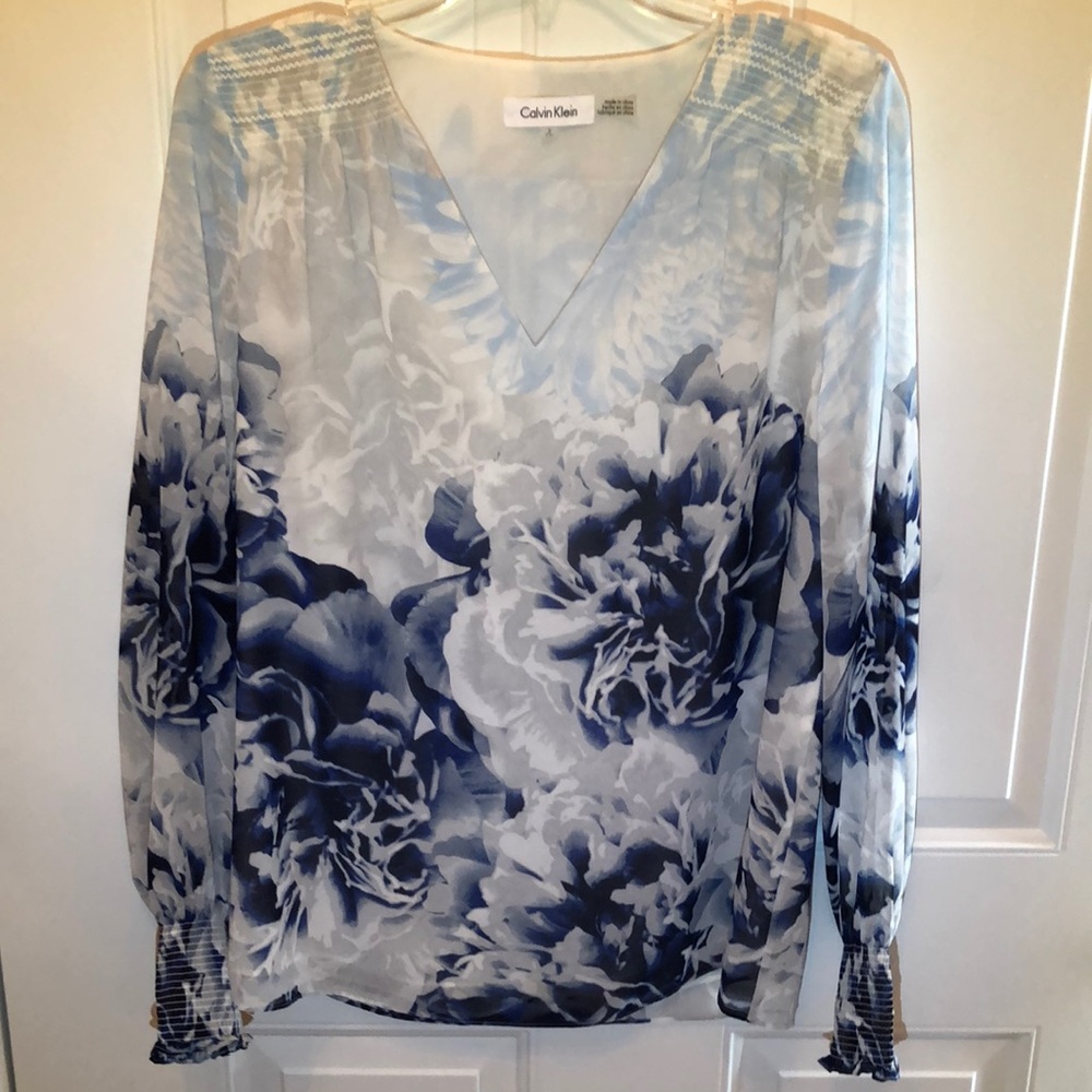Calvin Klein Blue Floral Blouse